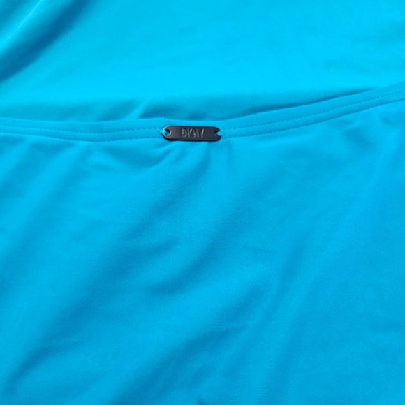 DKNY  Logo Cross-Back One-Piece Swimsuit Tropical Blue - Picture 8 of 10